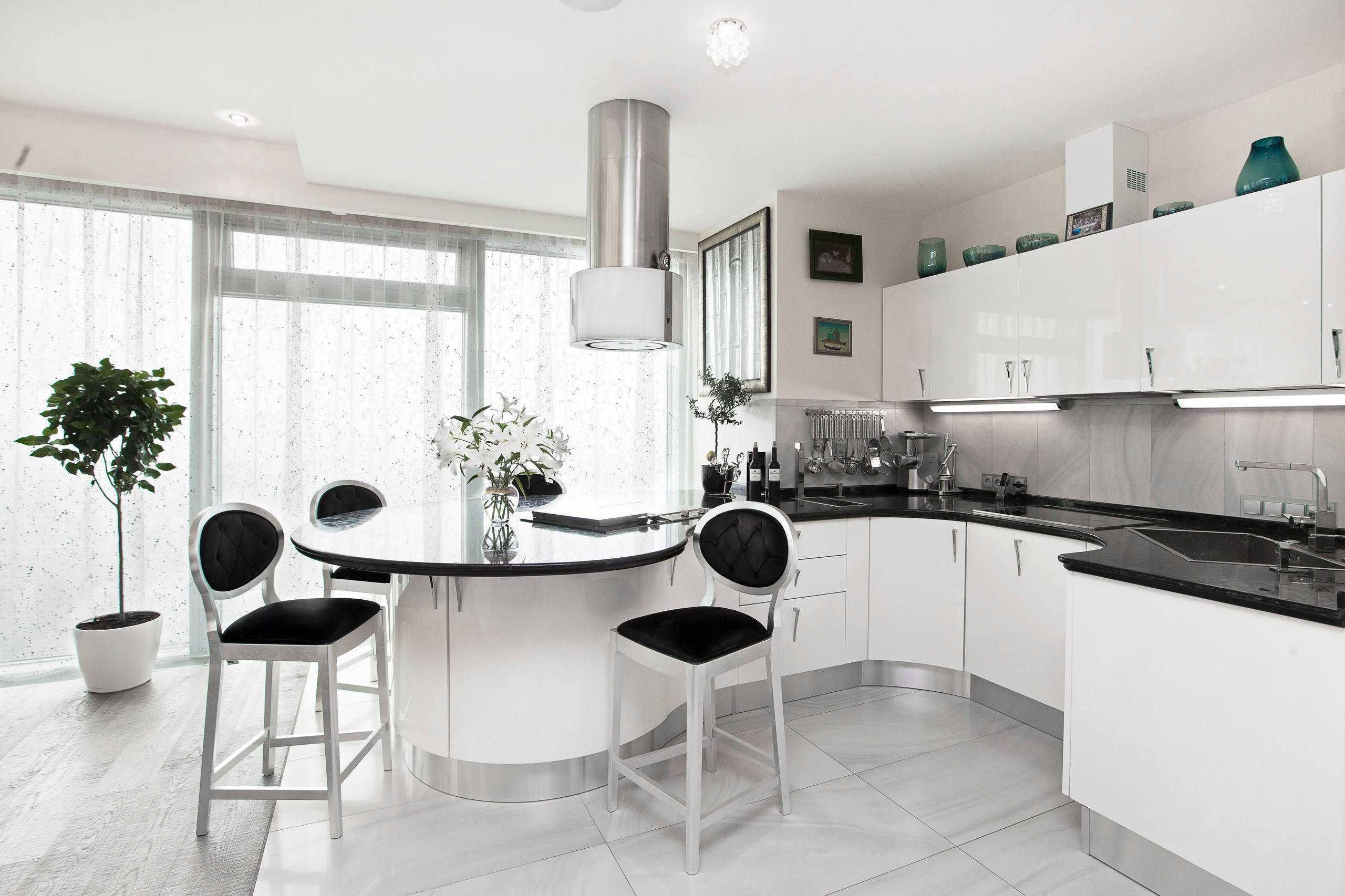 Дизайн белых кухонь в современном стиле фото