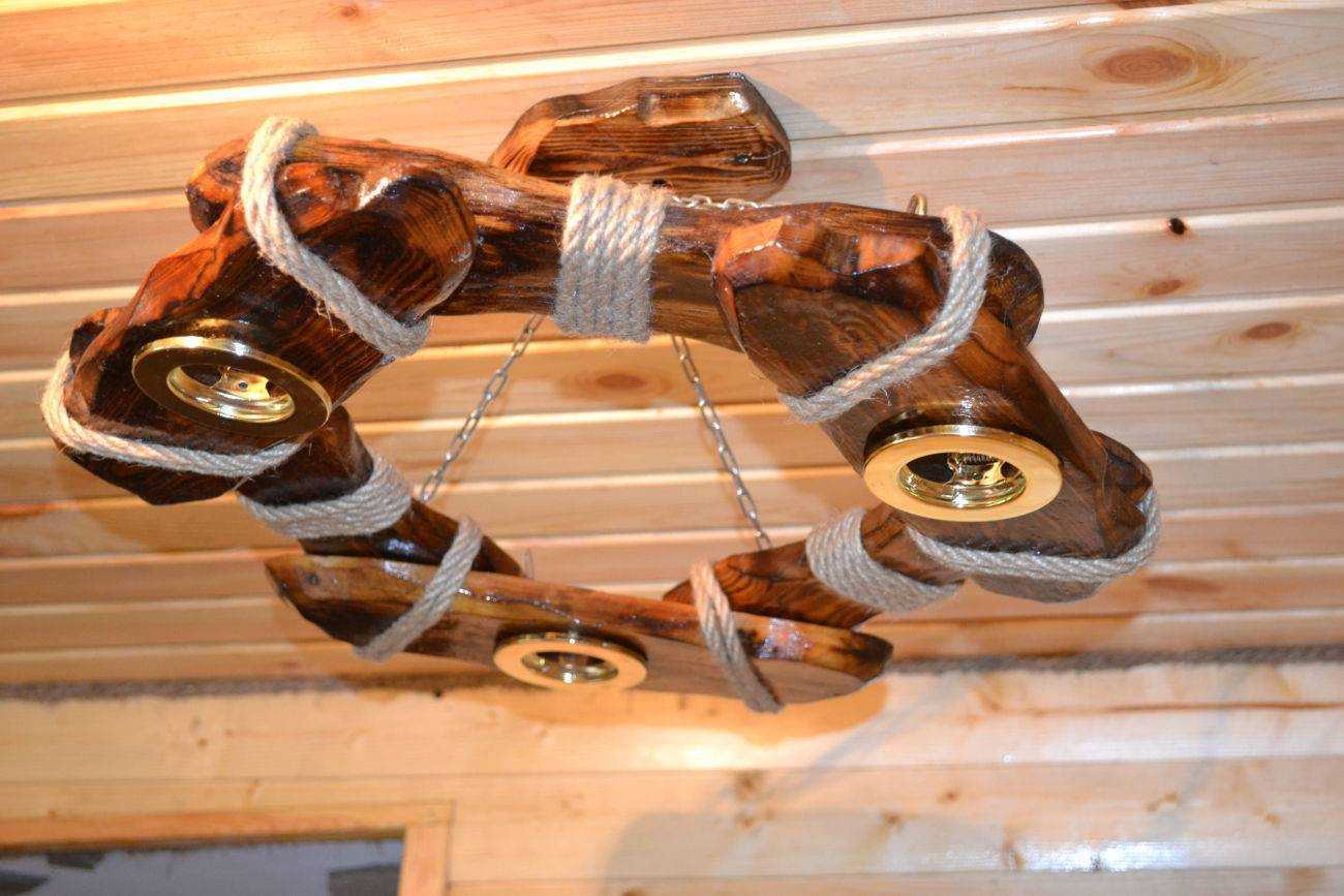 веревки в интерьере деревянного дома