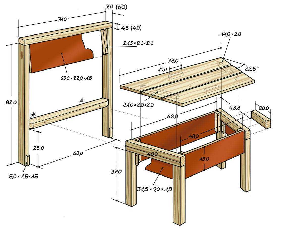 скамейки для бани из дерева своими руками размеры