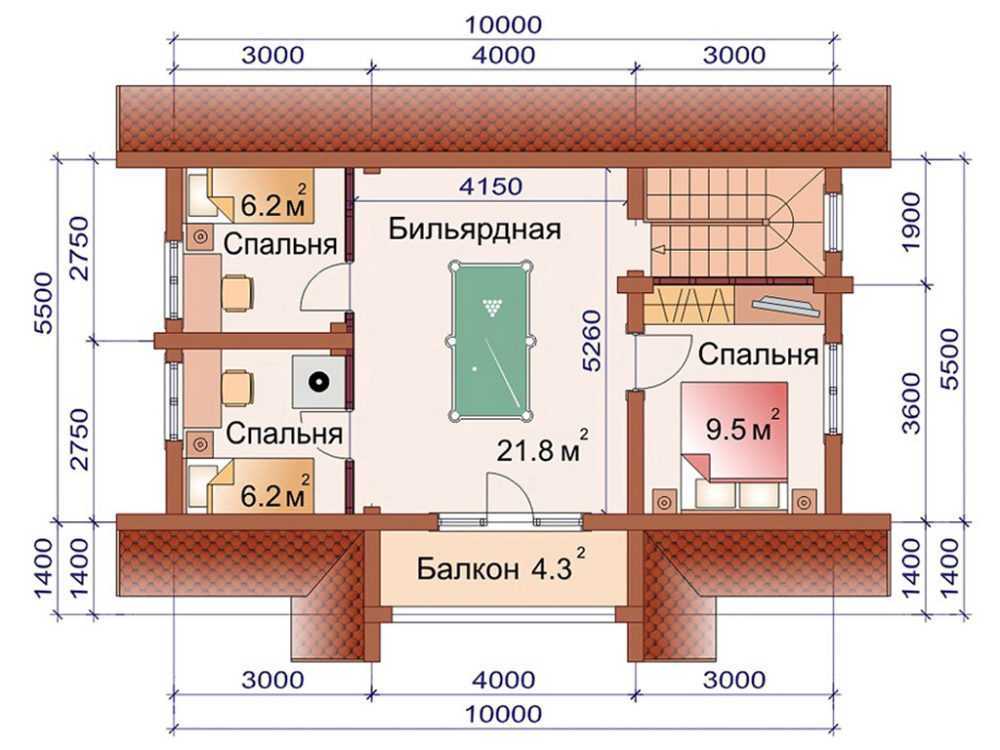 Баня с бильярдной комнатой проект