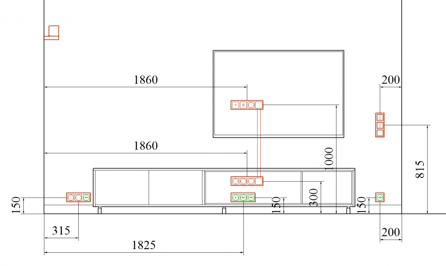 Стандартная высота установки розетки для телевизора на стене Формула точного расчета расположения розеток, для любого ТВ: в зале, на кухне, в комнате
