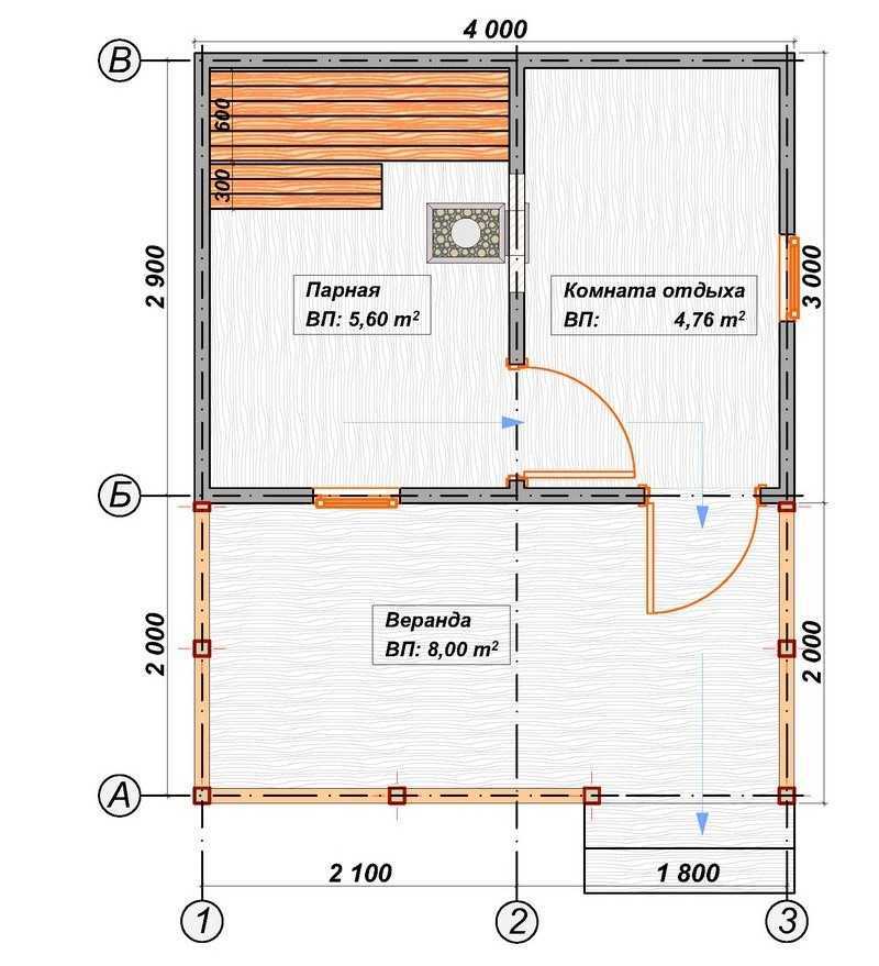 Проект каркасной бани 6х4 с чертежами