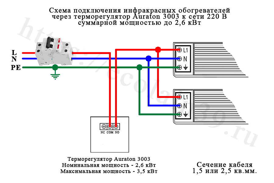 Теплэко подключение. Схема подключения термостата Ballu BMT-2 К инфракрасному обогревателю. Термостат для инфракрасного обогревателя схема подключения. Схема подключения инфракрасного обогревателя через термостат. Схема подключения нагревателя через терморегулятор.