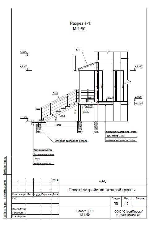 Проект козырька над входом dwg