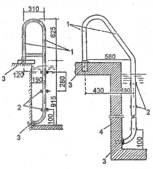 Лестница для бассейна из полипропиленовых труб схема