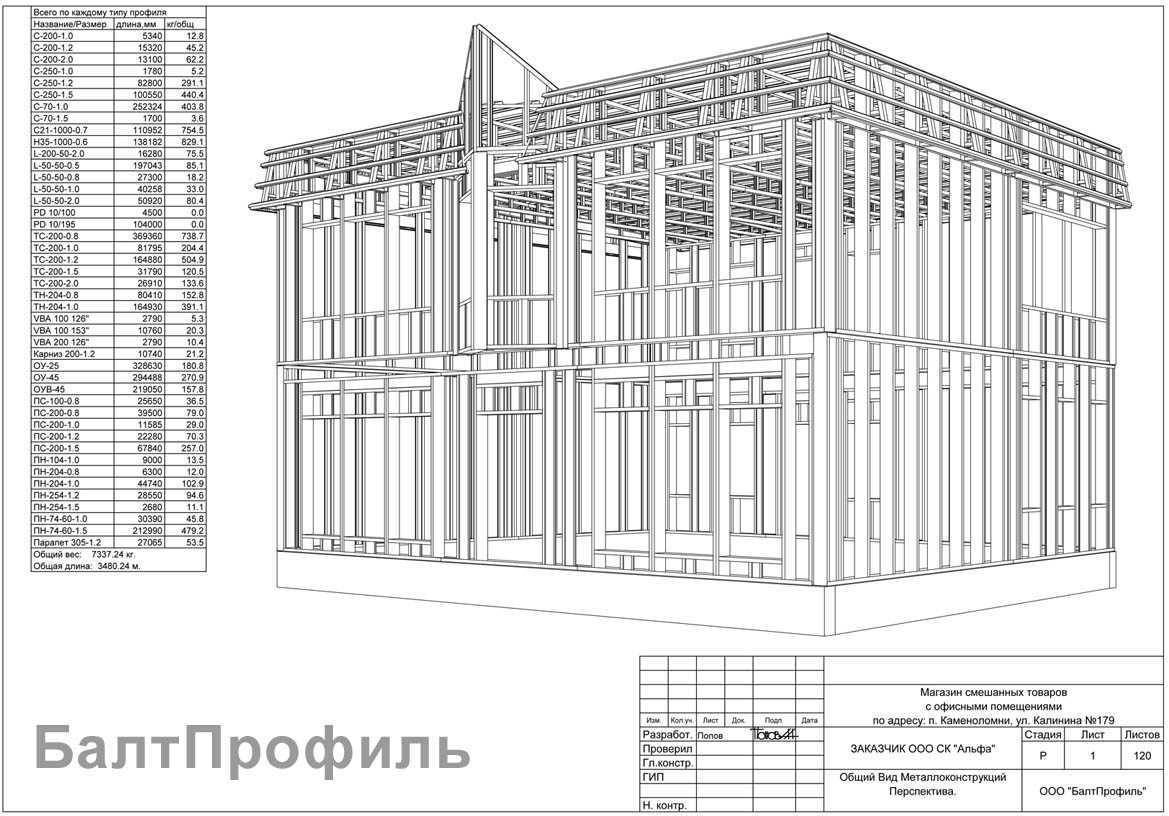 Проект каркаса лстк