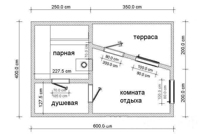 Проект каркасной бани 6х6 с чертежами