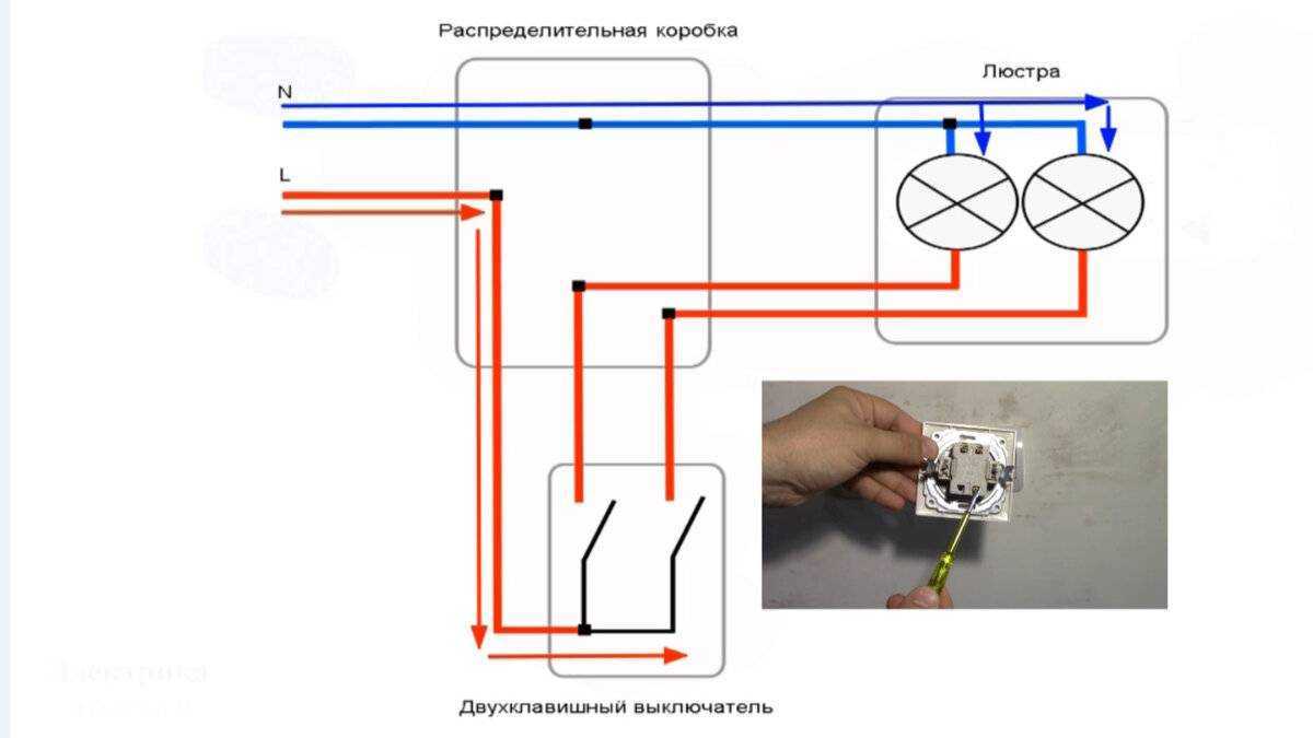 Схема подключения 2 кл выключателя