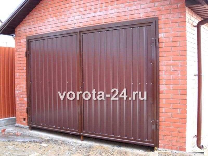 Гаражные ворота распашные: монтаж и установка своими руками, чертежи и размеры