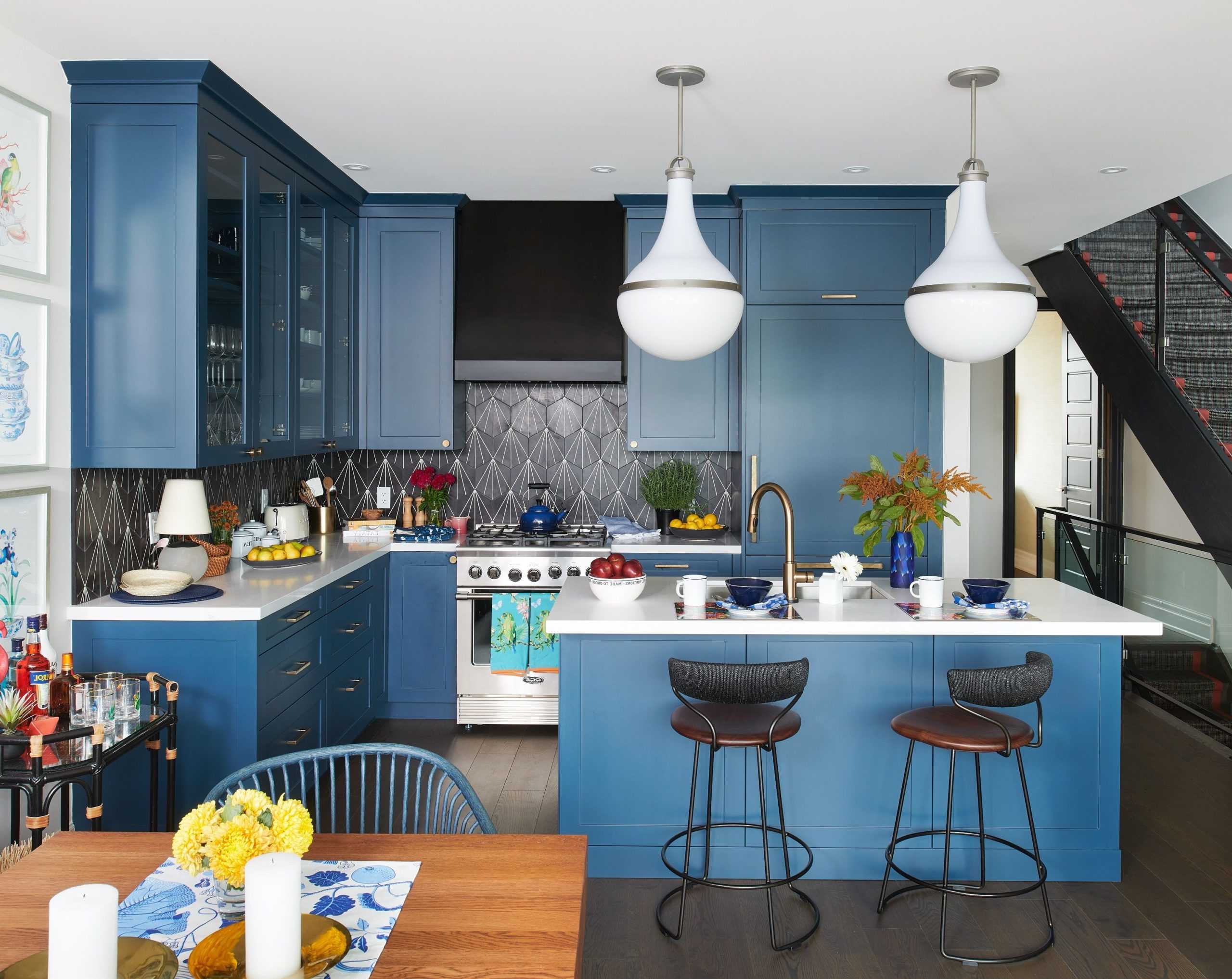 Фото кухни в синем цвете дизайн