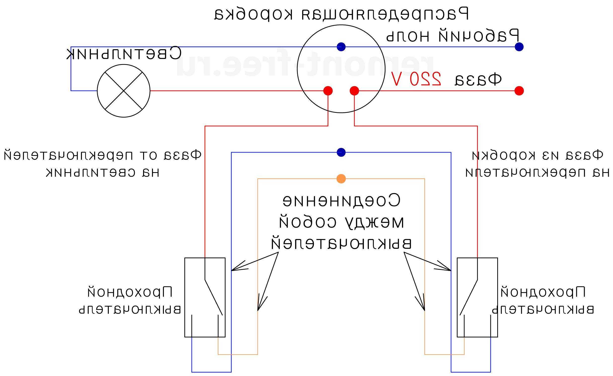 Схема подключения выключения