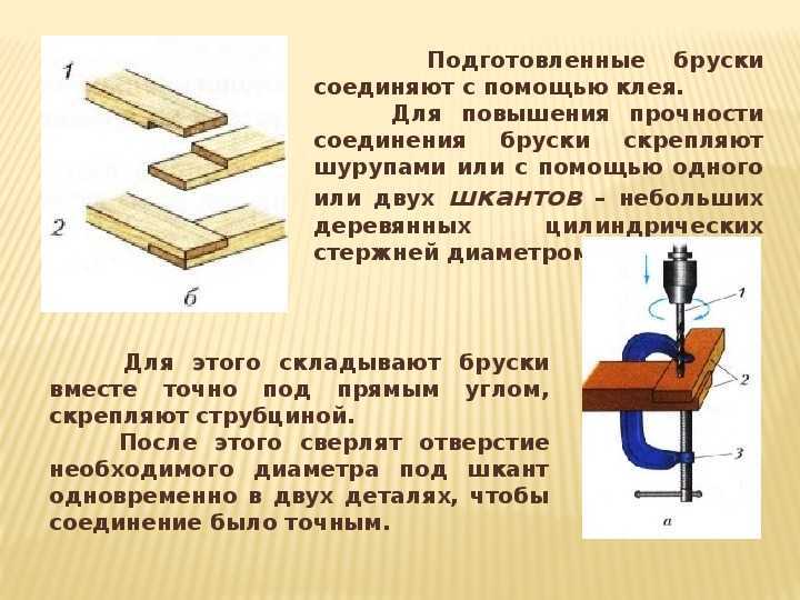 Использовать для любой части. Технология соединение брусков древесины. Технология соединения брусков из древесины. Виды соединения брусков из древесины 6 класс технология. Соединение деталей из древесины с помощью клея.