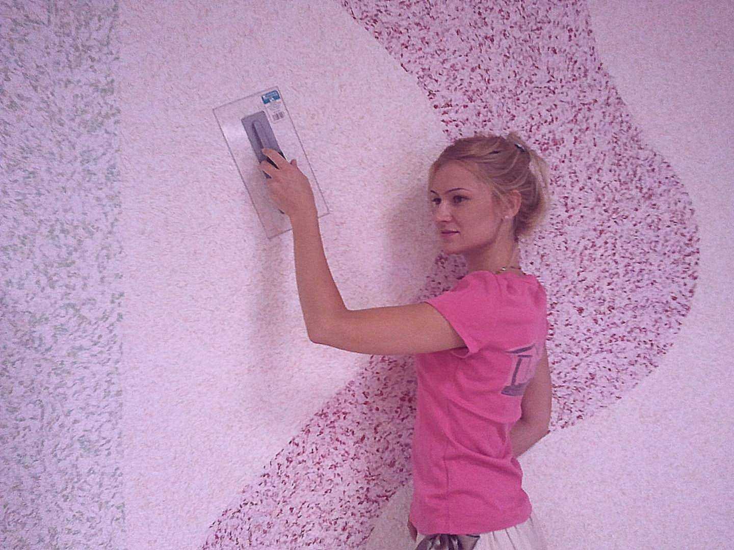 Работа с жидкими обоями  инструкция, фото и видео с примерами - все про гипсокартон